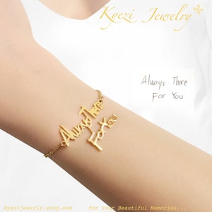 Actual Handwriting Bracelet, Custom Handwriting Bracelet, Minimal Name, Mother’s Day Gift, Memorial, Personalized, Custom Name Bracelet