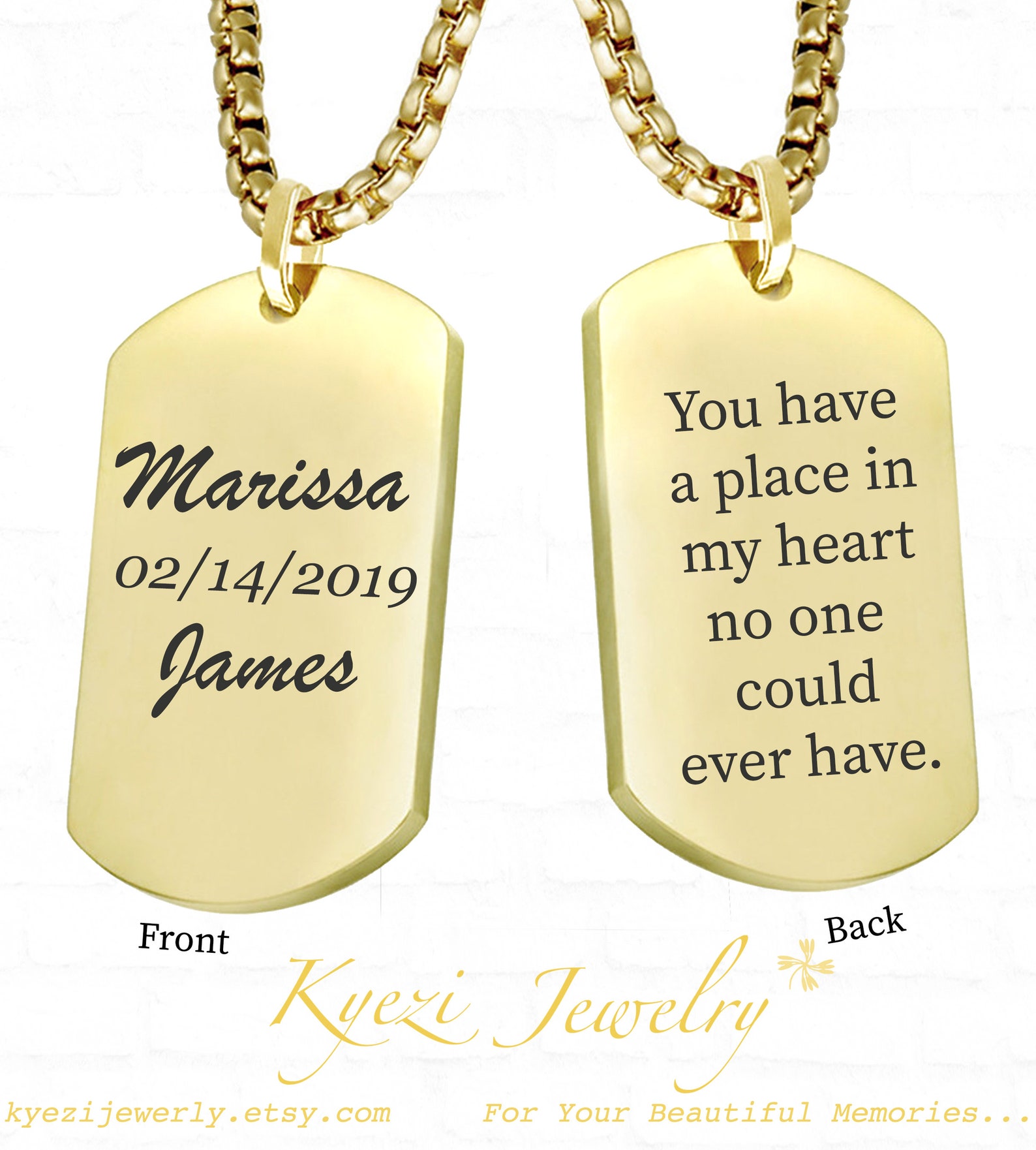 Custom Engraved Custom Photo Dog Tag Necklace Personalized Etsy