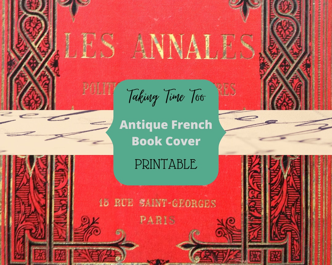 Printable Antique French Book Cover in Tooled Red Leather With Intricate Design From Paris. Etsy