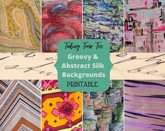 Printable ABSTRACT and GROOVY DESIGNS, unique art for craft project, journal, scrapbooking or stationery.