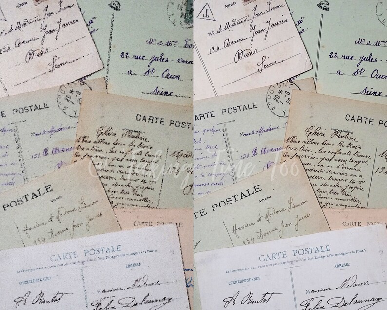 Printable Vintage French Postcard Collages, Different Collections and ...