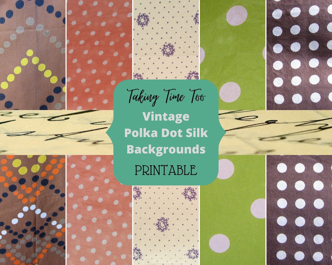 Printable Polka Dots on Silk in Different Colours. Fun Varying Designs for Craft Project ...