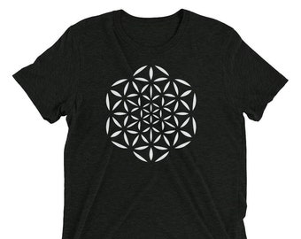 Livets blomma-tröja, helig geometri-tröja, livets frö-tröja, geometrisk konst-tröja, psykedelisk tröja, festivalkläder