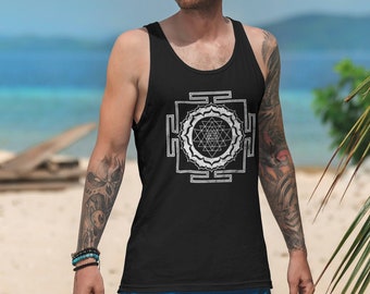 Sri Yantra Tank Top Mens Yoga Tank Unisex Womens Sacred Geometry Tanktop Surf Skate Beach Shirt