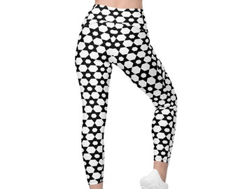 High Waisted Yoga Leggings With Pockets, Sacred Geometry Leggings, Festival Clothing, Dance Leggings, Workout Leggings