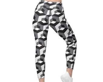 Yoga Leggings Met Zakken, High Waisted Yoga Broek Met Zakken, Heilige Geometrie Leggings, Workout Leggings, Festival Leggings