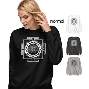 Sri Yantra Fleece Pullover Sacred Geometry Long Sleeve Sweatshirt Unisex Psychedelic Shirt