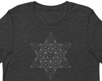 Sacred Geometry Shirt, Psychedelic Shirt, Geometric Art Shirt, Merkaba Shirt, Visionary Art Shirt, Festival Shirt for Men