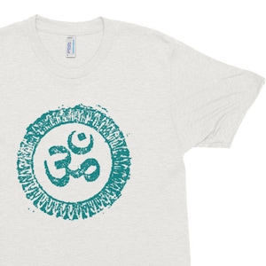 Mens Om Symbol Yoga Shirts Unisex Triblend Slim Fit Yoga T Shirts for Men Festival Shirt Meditation Mantra Hindu Spiritual Buddha Shirt Gift
