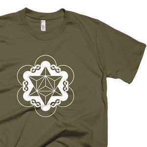 Sacred Geometry Shirt Merkaba Psychedelic Seed of Life Metatrons Cube Divine Star Tetrahedron Light Body Activation Meditation Crystal Grid