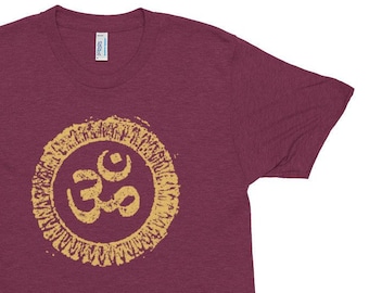 Hombres Om Camisa Yoga Triblend Slim Fit Unisex Yoga Camisetas para Hombres Festival Camisa Meditación Mantra Hindu Espiritual Buda Camisa Regalo