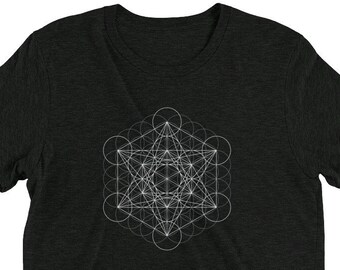 Sacred Geometry Shirt, Metatron's Cube and Flower of Life Shirt, Psychedelic Shirt, Flow Arts Shirt, Bass Music DJ Shirt, Festival Clothing