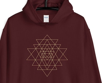 Sri Yantra Hoodie Sacred Geometry Hoodie Womens Spiritual Awakening Meditation Gifts for Women and Men Unisex Hoodie
