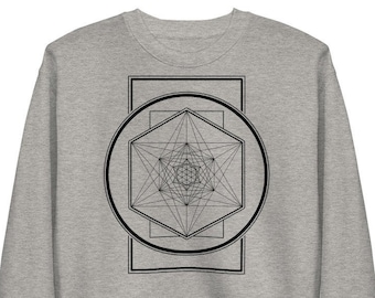 Suéter pulôver de geometria sagrada, streetwear psicodélico, moletom de manga comprida legal, pulôver de lã unissex