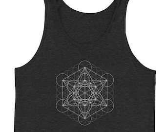 Heilige Geometrie Tank Top, Psychedelische Tank Top, Flow Arts Shirt, Festival Kleidung, Metatrons Würfel und Blume des Lebens Tank