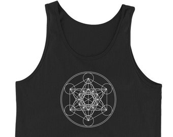 Geometric Tank Top for Summer, Sacred Geometry Tank Top,  Psychedelic Tank Top, Festival Top, Mens Yoga Tank, Gym Shirt, Metatrons Cube Tank