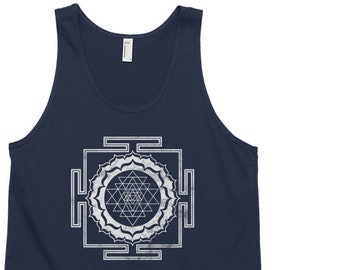 Sri Yantra Tank Top Mens Yoga Tank Unisex Womens Sacred Geometry Tanktop Surf Skate Beach Shirt