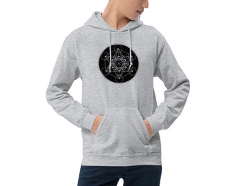 Sudadera con capucha de geometría sagrada, sudadera con capucha psicodélica, sudadera con capucha Metatrons Cube, top geométrico, sudadera con capucha Visionary Art, sudadera con capucha Chakra, sudadera con capucha cósmica Mandala