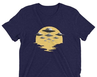 UFO Shirt, Alien Shirt, Flying Saucer Shirt, Alien Invasion Shirt, Psychedelic Shirt, Funny Shirts, SciFi Shirt, Cosmic Outer Space Shirt