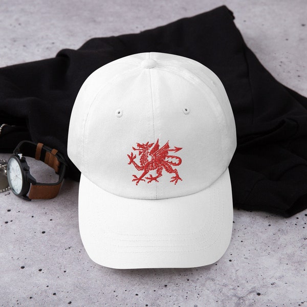 Welsh Dragon Hat Wales Hat Embroidered Welsh Flag Baseball Hat Welsh Outfit Rugby Gifts Wales Football Club Soccer Kit Beach Vacation Cap
