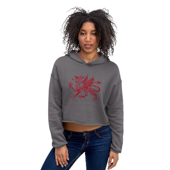 Welsh Dragon Crop Hoodie for Women Crop Hoodie Wales Hoodie - Etsy