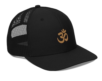 Om Trucker Cap, Om Hat, Namaste Hat, Yoga Hat, Aum Hat, Yoga Clothes, Yoga Hat, Sahasrara Crown Chakra Hat, Spiritual Hat