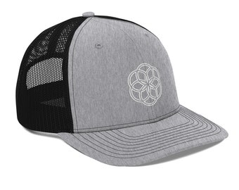 Sacred Geometry Trucker Hat, Seed of Life Hat, Psychedelic Hat, Visionary Art Hat, Festival Hat, Flow Art Hat, Conscious Streetwear Hat