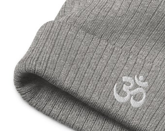 Om Beanie, Crown Chakra Beanie, Yoga Beanie, Namaste Yoga Beanie, Yoga Teacher Gift, Super Soft Cuffed Aum Beanie