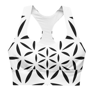Yoga Sports Bra, Sacred Geometry Top, Flower of Life Top, Psychedelic Workout Bra, Flow Art Festival Top, Padded Yoga Bra, Exercise Apparel