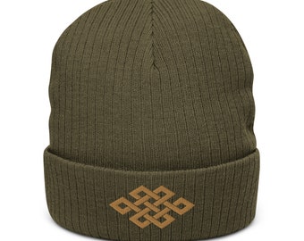 Eindeloze Knot Beanie, Gunstige Symbool Muts, Spirituele Muts, Boeddhistische Knot Beanie, Yoga Beanie, Eeuwige Knot Beanie