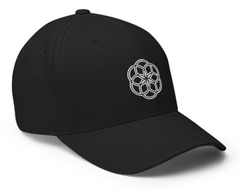 Heilige Geometrie Flexfit-hoed, Seed of Life-hoed, Bewuste streetwear, moderne gestructureerde twill-pet