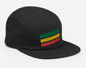 Reggae Hoed, Groen Goud Rood Gestreepte Hoed, Een Liefde Hoed, DJ Hoed, Rastafari Hoed, Rasta Vijf Panel Cap,