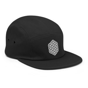 Flower of Life Five Panel Cap, Sacred Geometry Hat, Psychedelic Hat, Festival Hat, DJ Hat, Yoga Hat