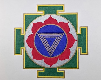Tripura Bhairavi 8x8 Watercolor Painting