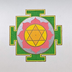 Lakshmi Yantra 8x8 Watercolor Painting