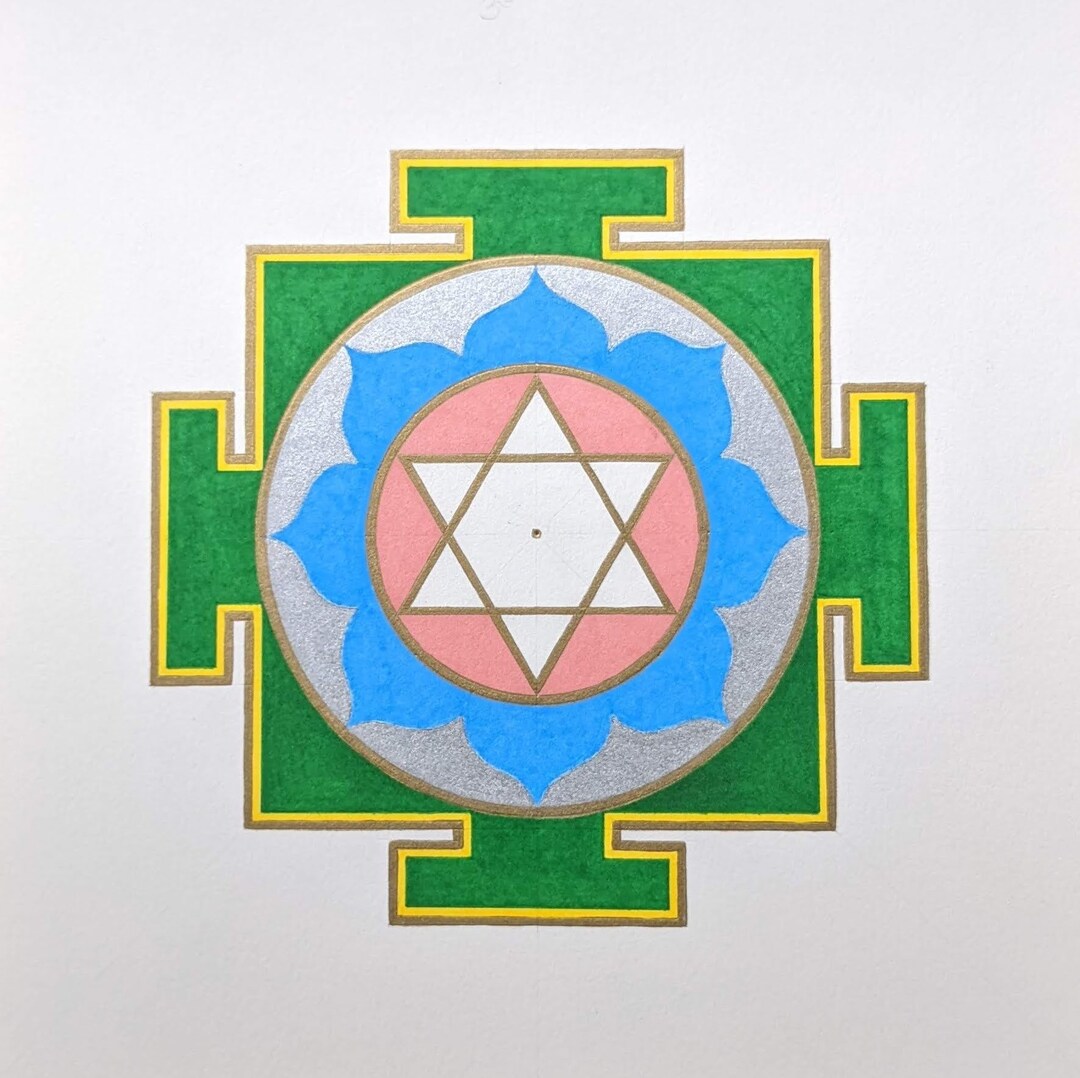 Saraswati Yantra 8x8 Watercolor Painting - Etsy