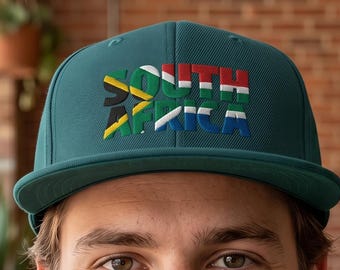 South Africa Flag - South African Roots Embroidered Snapback Hat