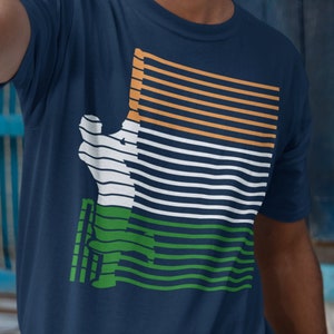 India Cricket T-Shirt With Indian Flag & Brush Stroke | Cricket Champions | India Cricket Jersey | India Supporter Active