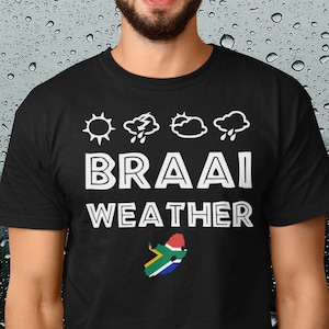 Braai Weather South Africa T-Shirt Boerewors & Chops BBQ Afrikaans Dad Chef T-Shirt