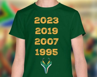 South Africa Rugby Champs Youth T-Shirt: Springbok Flag, Vintage Design