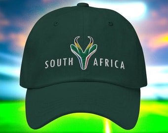 Springbok Head South Africa Flag Dad hat | Nou Gaan Ons Braai | Ja Boet