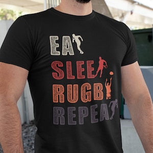Eat Sleep Rugby Repeat Maglietta
