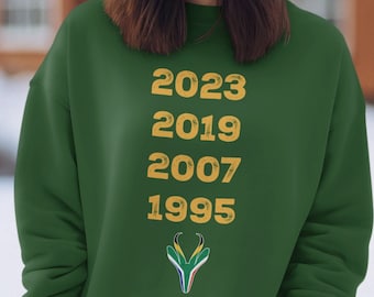 South Africa Rugby Champs Sweatshirt: Springbok Flag, Vintage Style