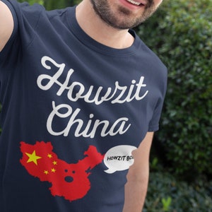 Howzit China Landkarte Südafrika T-Shirt | Lustiger Papa Witz | Ja Boet