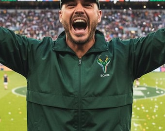 Springbok Face Embroidery South Africa Flag |  Bokke Rugby Unisex windbreaker