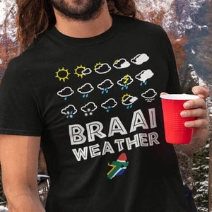 Braai Weather South Africa T-Shirt Boerewors & Chops BBQ Afrikaans Dad Chef