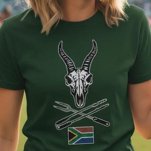 スプリングボック スカル ブラアイトング 南アフリカ文化 ユニセックス クラシック Tシャツ