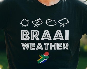 Braai Weather South Africa T-Shirt Boerewors & Chops BBQ Afrikaans Dad Chef