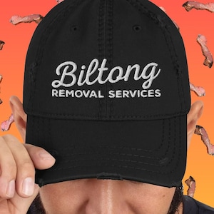 Biltong Removal Services Funny Dad Hat | South Africa Braai | Distressed South African Jerky
