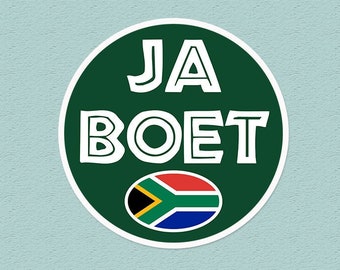 Ja Boet South Africa Sticker | Funny Afrikaans | Braai Chat | South African Rugby